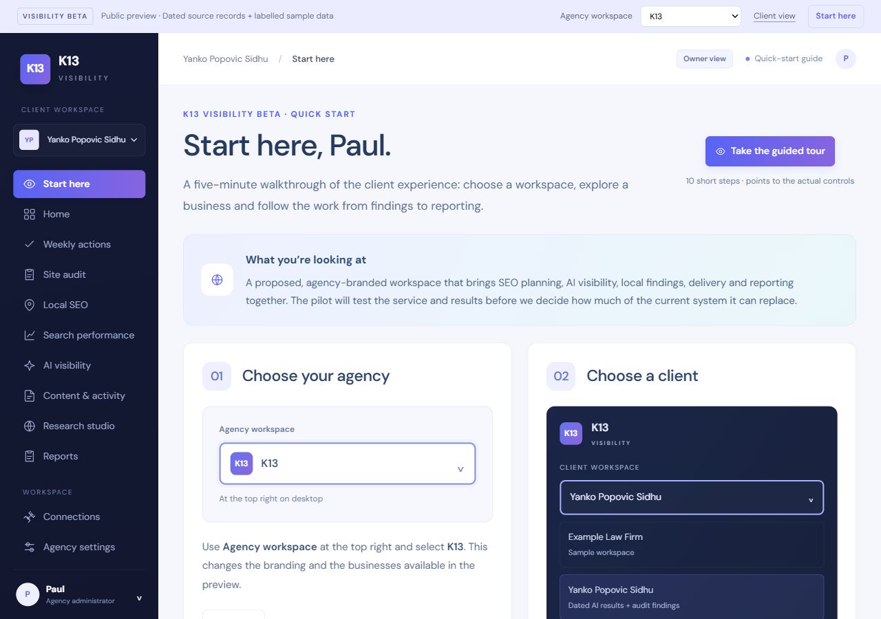 White-label SEO dashboard